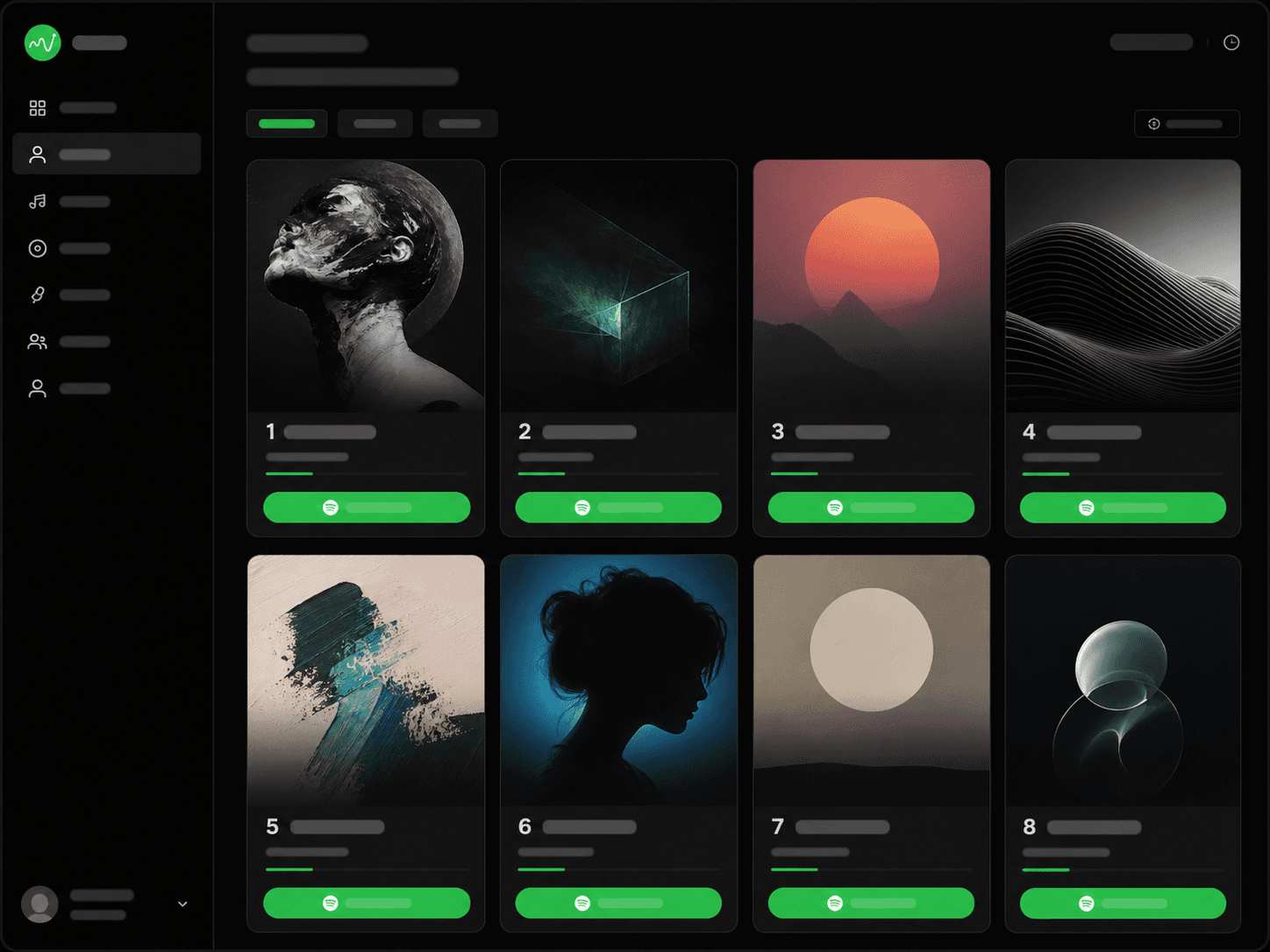 Sanitized artist grid inspired by the Stats for Spotify app