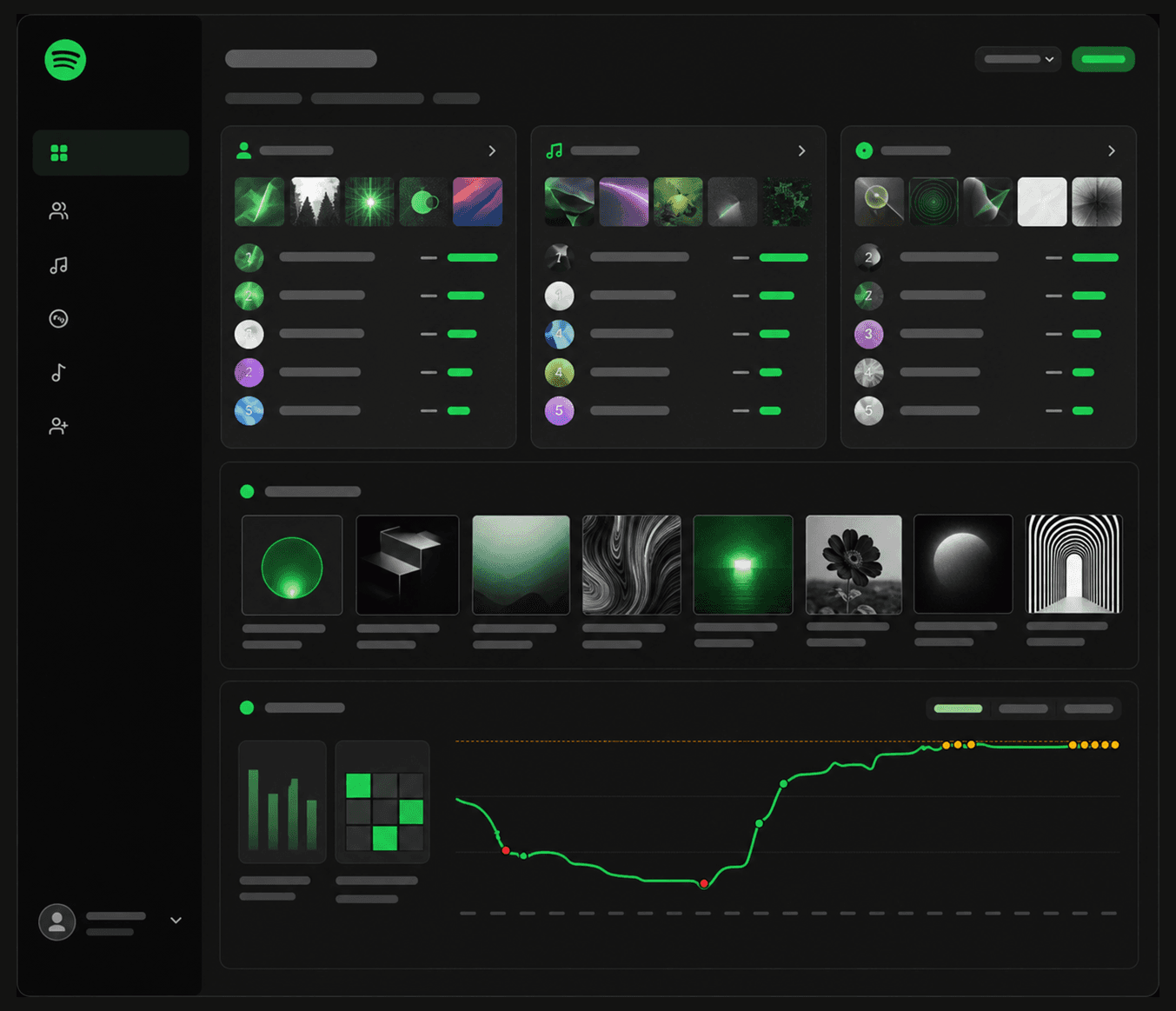 Sanitized Stats for Spotify editorial dashboard panel inspired by the app